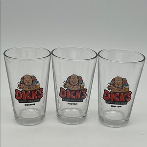 Dick's Last Resort Collectible Souvenir Glass Closed Boston Location (Set of 3)